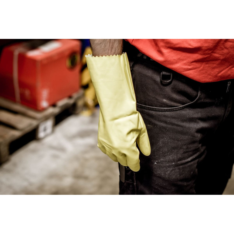 Nitras YELLOW CLEANER, ķīmiskās aizsardzības cimdi, dzelteni, EN 388, EN ISO 374
