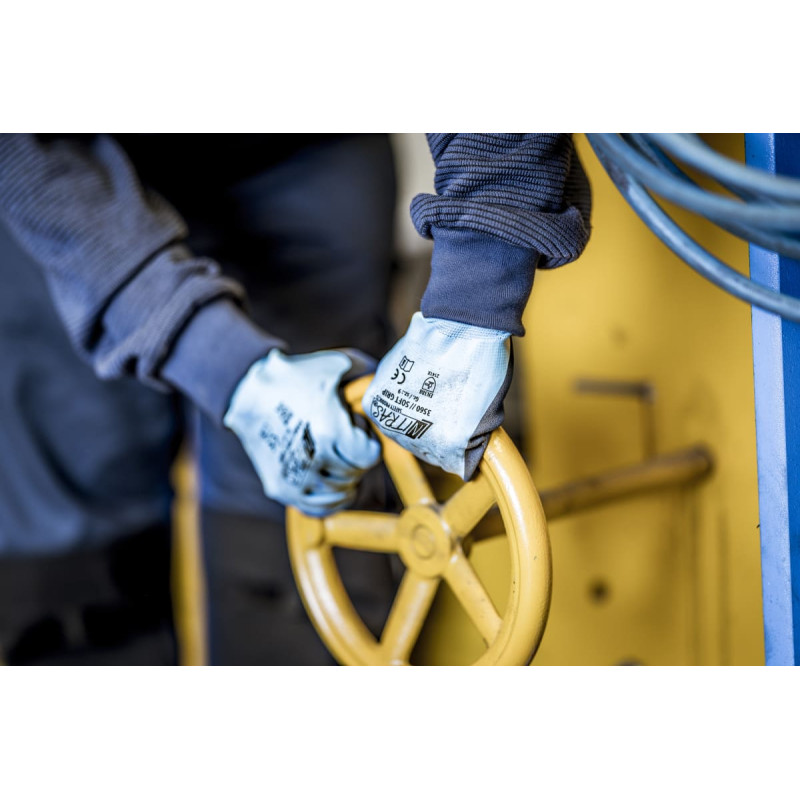 Nitras SOFT GRIP, montāžas cimdi, gaiši zils/tumši zils, EN 388