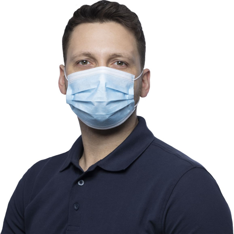 Nitras PROTECT, medicīniskā sejas maska, zila, kastīte pa 50 gab