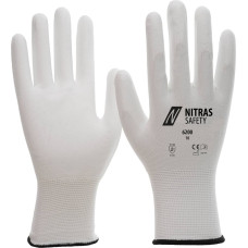 Nitras neilona cimdi, balti/balti, EN 388