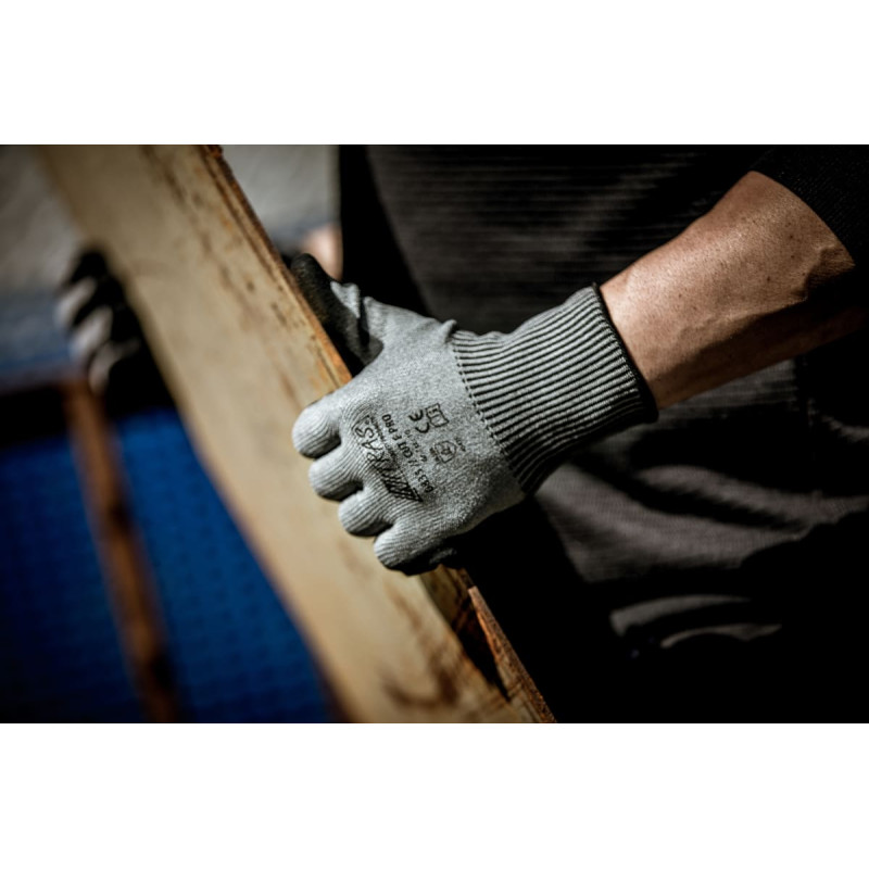 Nitras CUT F PRO, pret griezumu aizsargcimdi, pelēks/melns, EN 388, EN 407, OEKO-TEX