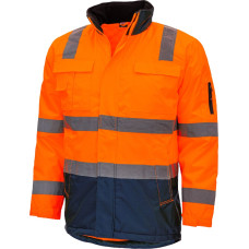 Nitras MOTION TEX VIZ, augstas redzamības parka, neona oranža / tumši zila, EN ISO 13688, EN ISO 20471, EN 343