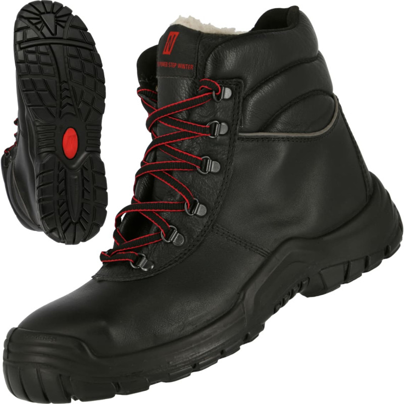 Nitras POWER STEP MID+ W, S3 CI HI HRO drošības ziemas zābaki, augsti, melni, EN ISO 20345, DGUV noteikums 112-191