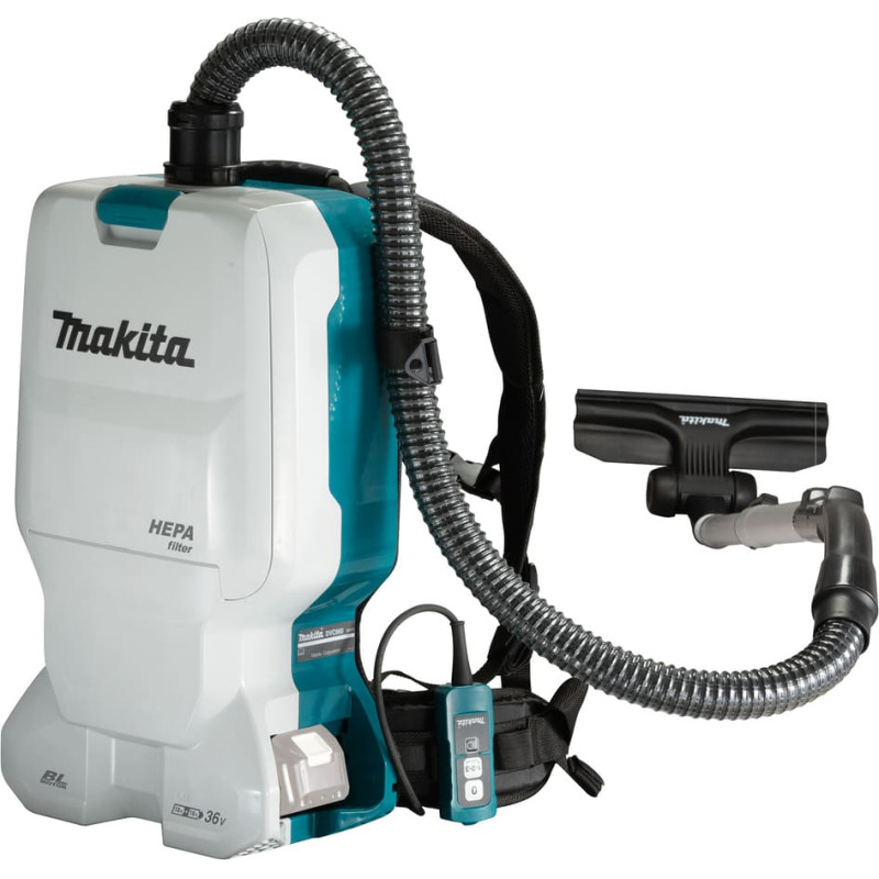 Makita Akumulatora (mugursoma) putekļu sūcējs  - 2x18 V Li-ion, Bez akumulatora un bez lādētāja! DVC660Z