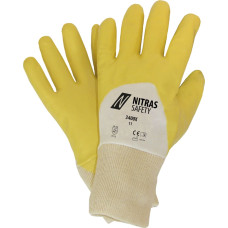 Nitras nitrila cimdi, dzelteni/balti, EN 388, OEKO-TEX