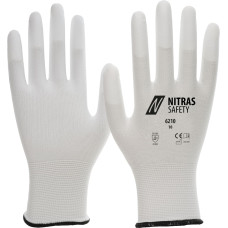 Nitras neilona cimdi, balti/balti, EN 388