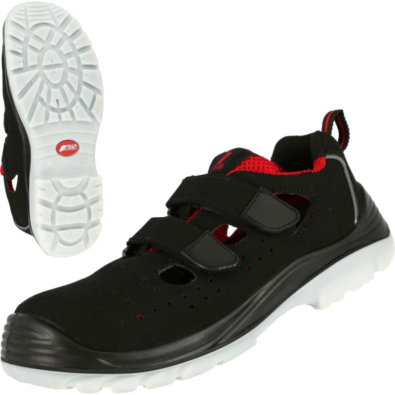 Nitras MICRO STEP SA, S1P drošības sandales, melnas, EN ISO 20345, DGUV noteikums 112-191