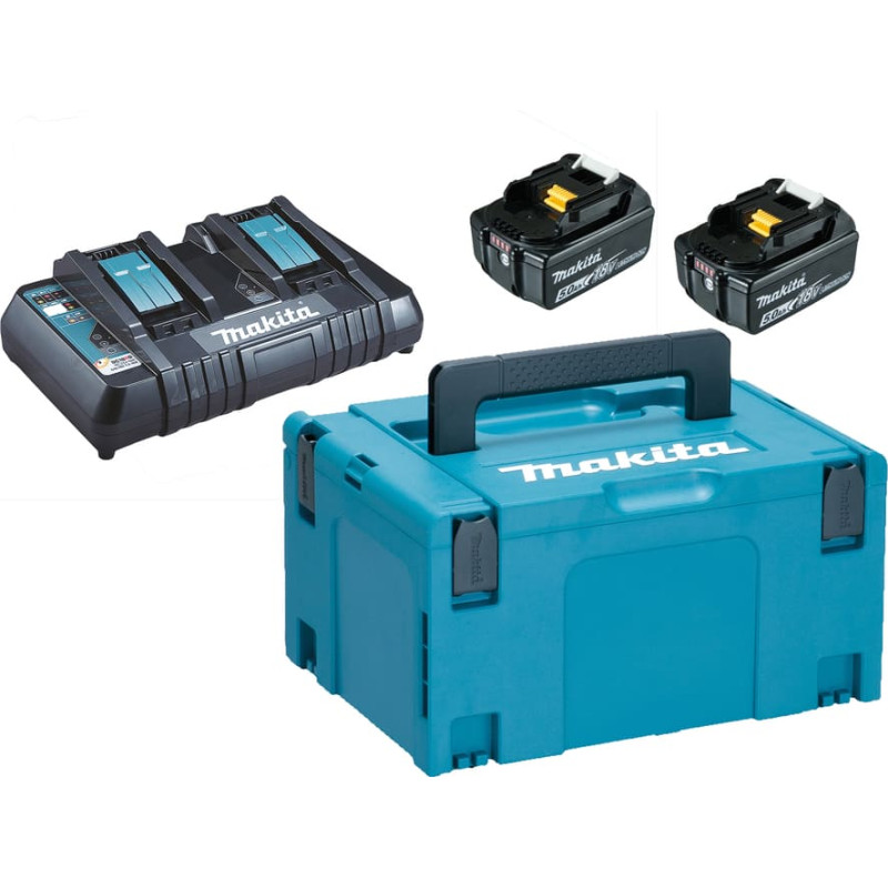 Makita LXT® Lādēšanas komplekts - 18V • BL1850B x2 • DC18RD • LXT® 197629-2