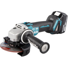 Makita Akumulatora leņķa slīpmašīna, 18 V, ø125mm, 2X5,0Ah, 8500 min-1 - 18V • 125 mm • 8 500 min⁻¹ DGA506RTJ