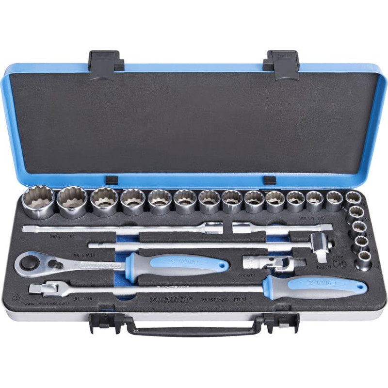 Unior 190BI12P24 Muciņu komplekts 1/2 metāla kastē 10 - 32/24