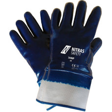 Nitras premium klases nitrila cimdi, balti/zili, EN 388