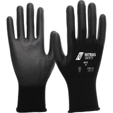 Nitras neilona cimdi, melni/melni, EN 388