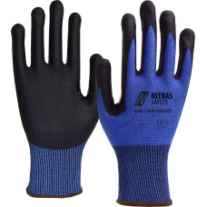 Nitras SKIN FLEX CUT5, griešanas aizsargcimdi, zils/melns, EN 388