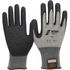 Nitras TAEKI griezuma aizsargcimdi, pelēki/melni, EN 388, EN 407