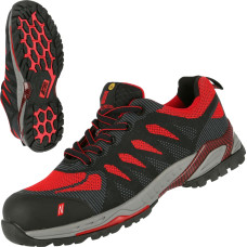 Nitras PRO STEP, S1P drošības apavi, melni/sarkani, EN ISO 20345, EN 61340-4-3, DGUV noteikums 112-191