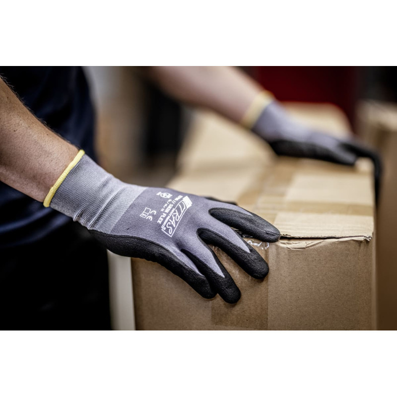 Nitras SKIN FLEX 3D, montāžas cimdi, pelēks/melns, EN 388, EN 407, OEKO-TEX