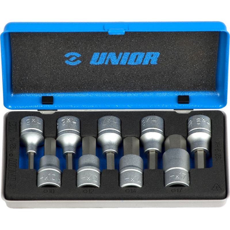 Unior 192/14 Seškanši 5-17mm muciņās1/2 metāla kastē (9 gab.)
