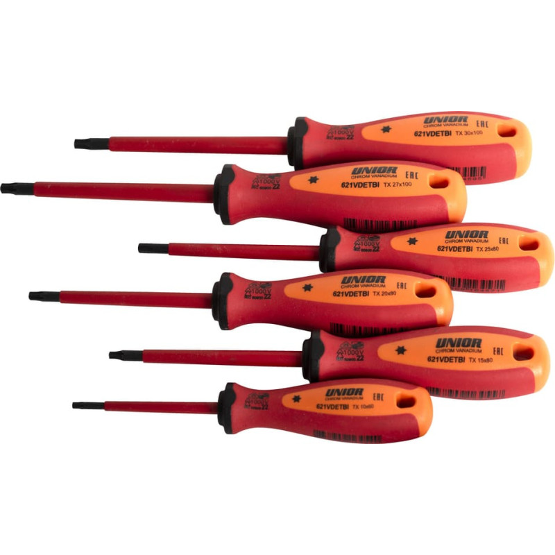 Unior 621CS6VDETBI Komplekts Izolēts VDE skrūvgriezis VDE TBI with TX profile /6