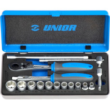 Unior 188BI6P16INCH Muciņu komplekts 1/4 metāla kastē 3/16-9/16/16