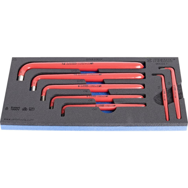 Unior 964VDE7 Komplekts insulated Seškanšuagon Atslēgas SOS tool tray 0