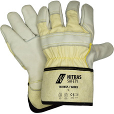 Nitras HADES, griezuma aizsargcimdi, dabīgā krāsa / pelēks, EN 388, EN 408