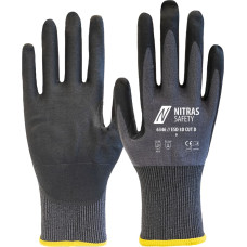 Nitras ESD 3D CUT D, griešanas aizsargcimdi, pelēks/melns, EN ISO 21420, EN 388, OEKO-TEX