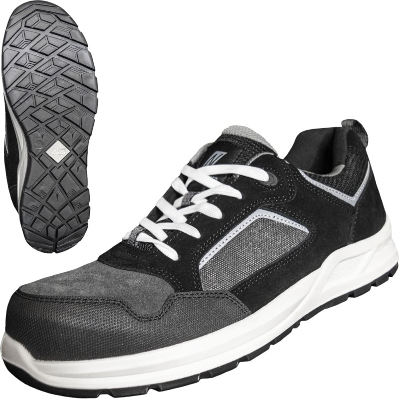 Nitras CLASSIC STEP, S1P drošības apavi, pelēki/melni, EN ISO 20345, EN 61340-4-3, DGUV noteikums 112-191