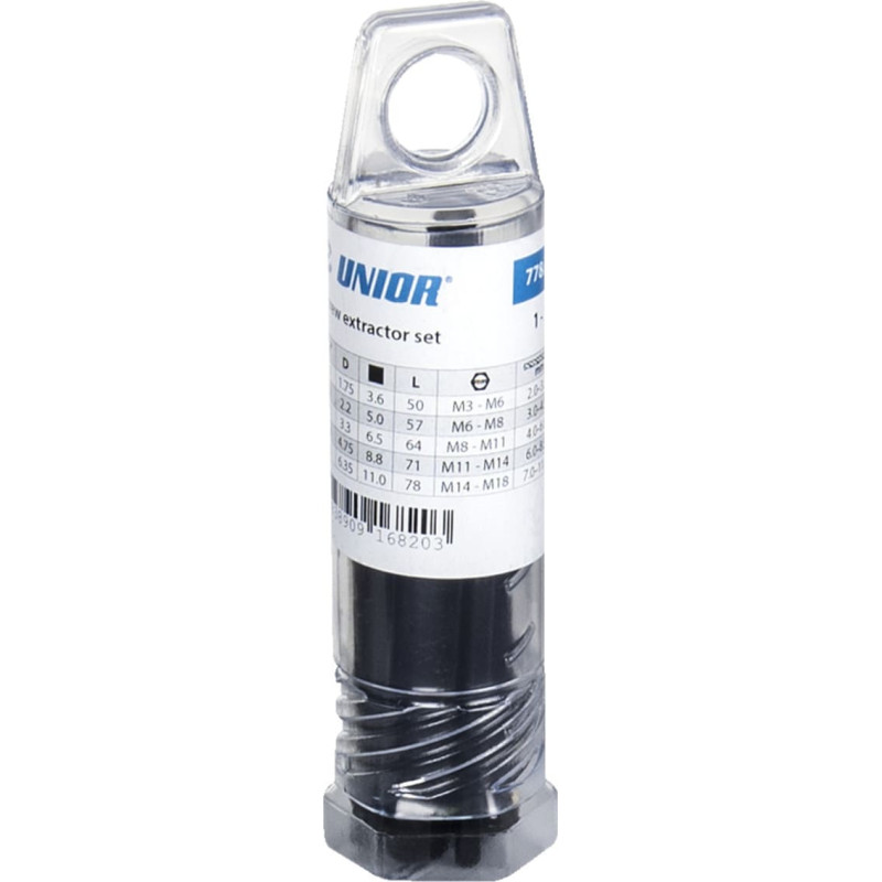 Unior 778/4PB Screw extractors set 1-5