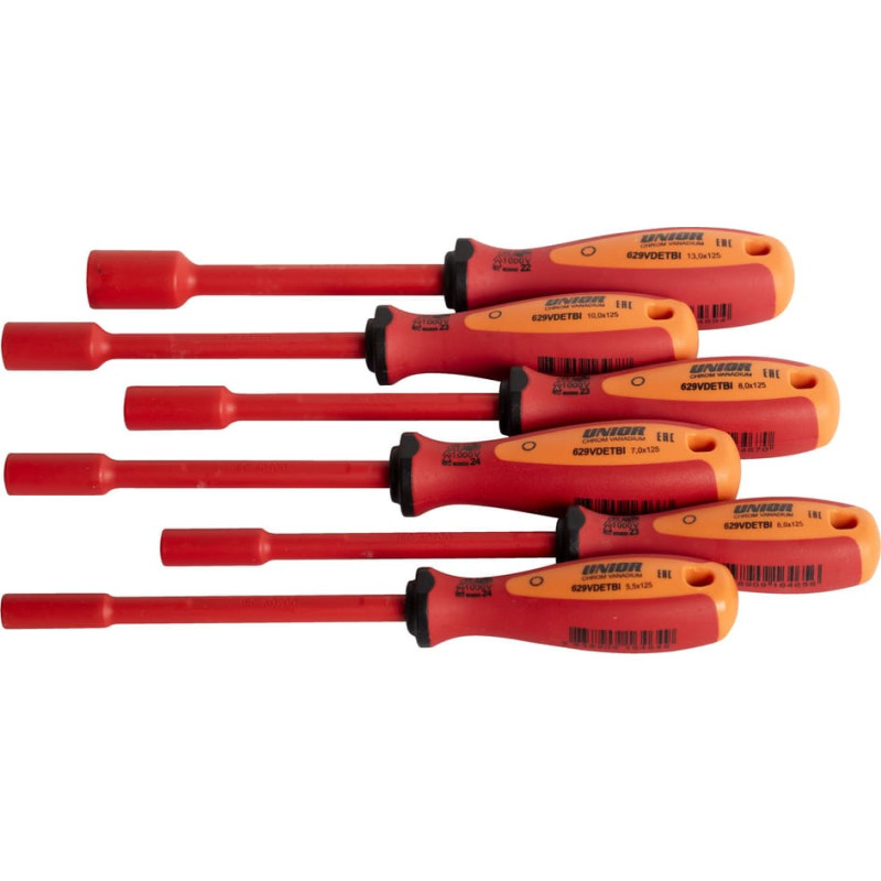 Unior 629CS6VDETBI Komplekts Muciņa ar izolāciju VDE Atslēgas with VDE TBI handle 5,5 - 13/6