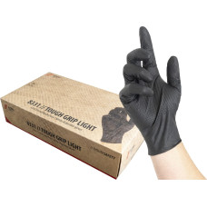 Nitras TOUGH GRIP LIGHT, melni, nitrila vienreizlietojamie cimdi, EN ISO 374, kaste pa 50 gab.