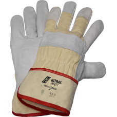 Nitras APOLLO, cow grain leather gloves, natural colour / grey, EN 388