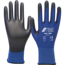 Nitras SKIN, nylon gloves, blue / black, EN 388