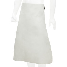 Nitras grain leather apron, light grey