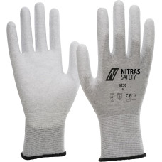 Nitras antistatic gloves, grey / white, EN 388