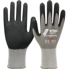 Nitras FLEXIBLE FIT K, knitted gloves, grey / black, EN 388, EN 407, OEKO-TEX