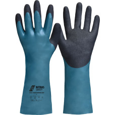 Nitras GREEN BARRIER GRIP, chemical protective gloves, natural colour / petrol / black, EN 388, EN ISO 374