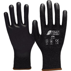 Nitras cut protection gloves, black / black, EN 388, EN 407