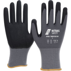 Nitras SKIN FLEX 3D, assembly gloves, grey / black, EN 388, EN 407, OEKO-TEX