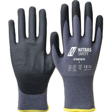 Nitras assembly gloves, grey / black, EN 388, EN 407, OEKO-TEX