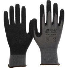 Nitras NYLOTEX, nylon gloves, grey / black, EN 388