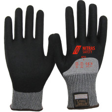 Nitras TAEKI cut protection gloves, grey / black, EN 388, EN 407