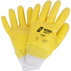 Nitras nitrile gloves, natural colour / yellow, EN 388