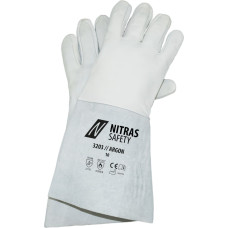 Nitras ARGON, nappa leather gloves, grey / grey, EN 388, EN 12477