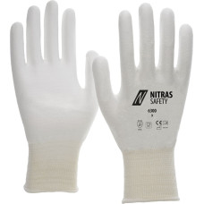 Nitras cut protection gloves, white / white, EN 388