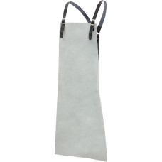 Nitras split leather apron, light grey