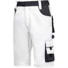 Nitras MOTION TEX PLUS, short work trousers, white / grey, OEKO-TEX