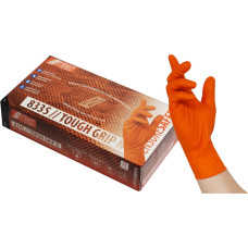 Nitras TOUGH GRIP N, nitrile disposable gloves, orange, EN ISO 374, box per 50 pieces