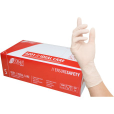 Nitras IDEAL CARE, latex disposable gloves, white, box per 100 pieces