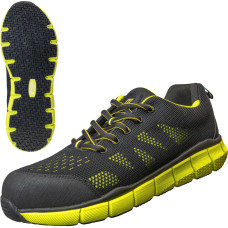 Nitras SONIC STEP, safety shoes, S1P, durable textile, black / lime, tough EVA / nitrile outsole, black / lime (colour code: 1042), EN ISO 20345, EN 61340-4-3, DGUV Rule 112-191