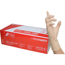 Nitras IDEAL CARE, latex disposable gloves, natural colour, box per 100 pieces